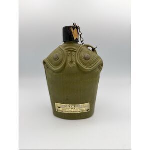 Jim Beam Army US Military Green Canteen Decanter Bottle EMPTY Vintage 60's-70's